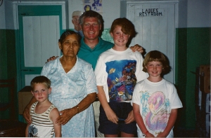 Visiting Mrs. Pearl Ingraham in 1992